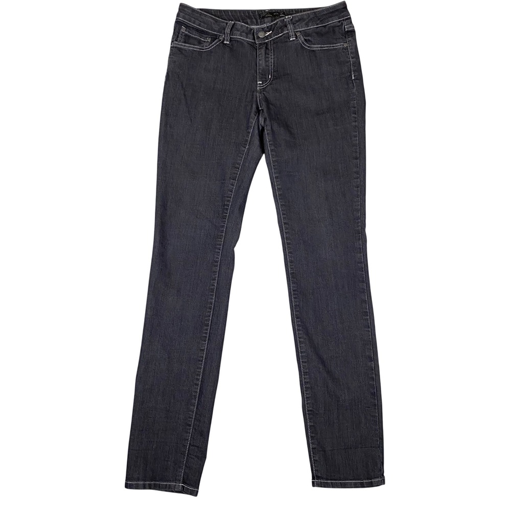 Prana Kara Slim Straight Low Rise Stretch Denim Jeans Women 10/30 Dark Gray